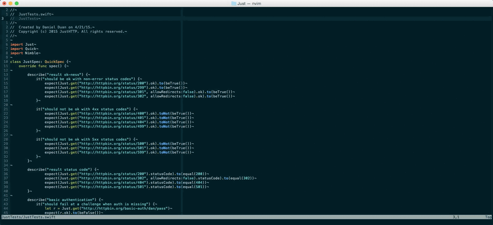 Make Swift NeoVim Demo