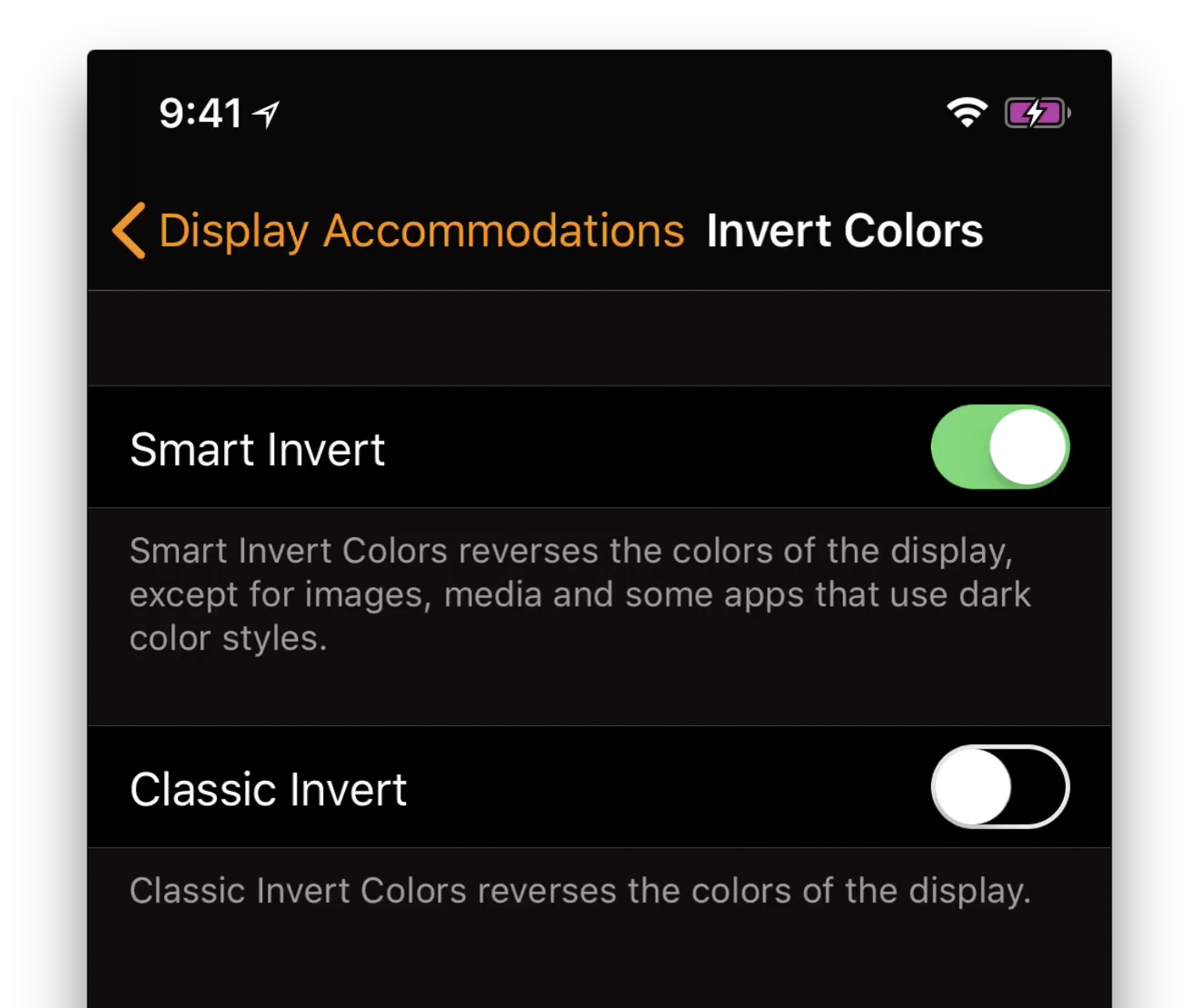 How to INVERT COLORS on iOS 11 